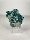 Dioptase with calcite - front view